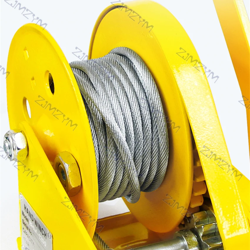 Reinforced Type 1800 lbs Two-way Self-locking Hand Winch Portable Winch Traction Lifting Crane Small Manual Winch 6m/min 0.5ton