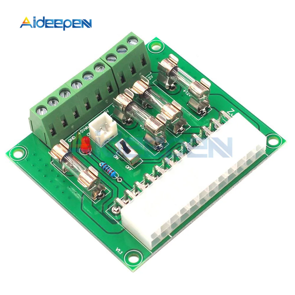 

24/20pin ATX Power Adapter Board Computer PC Power Supply Breakout Board Power Outlet Wiring Module DIY Kit for Desktop Computer