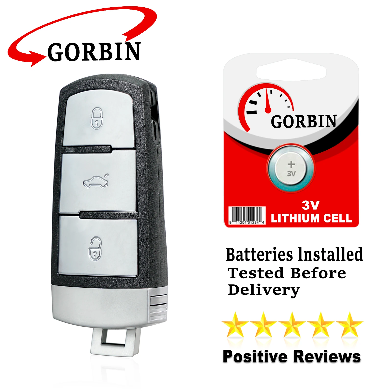 

GORBIN 3C0959752BG Smart Keyless go Remote Key Fob for VW Passat CC Passat Magotan 3 Buttons 433mhz ID46 Chip