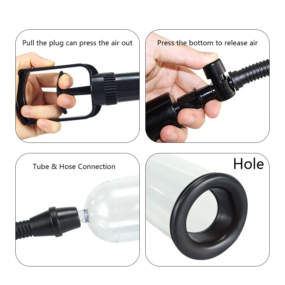 Male Penis Pump Manual Penis Enlarger Sex Toys For Man Vacuum Pump Male Masturbation Penile Bigger Trainer Adults Sex Products