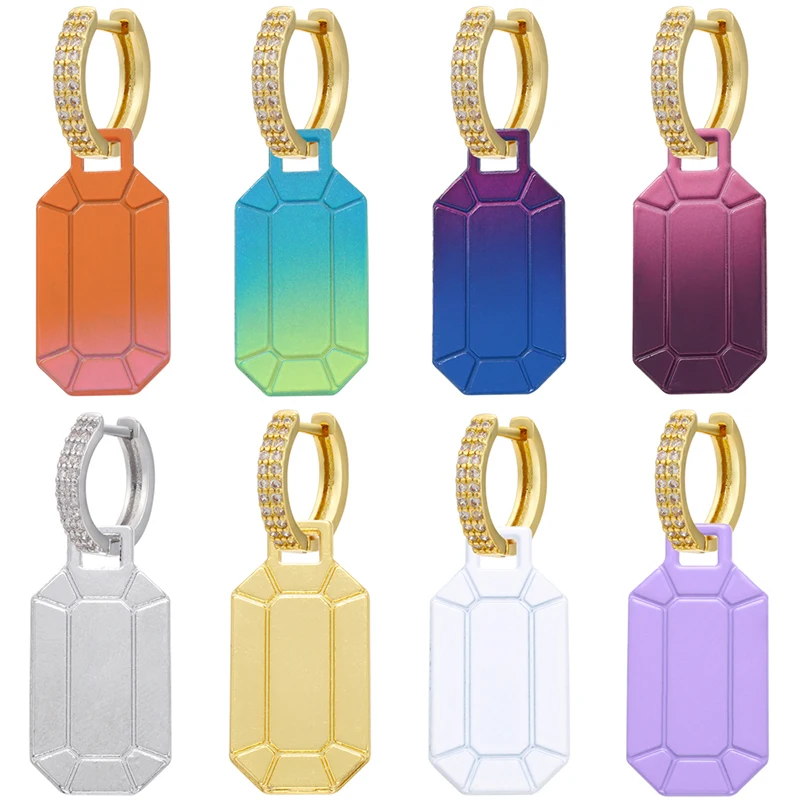 ZHUKOU 2021 NEW 1 piece small hoop earring gold color 2 lines crystal Gas bottle drop earrings Creative fashion jewelry VE346