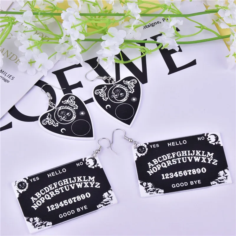 10 pz/pacco Divinazione Magia Ouija Planchette Pendenti e Ciondoli Spirit Board Gotico Ouija Board per Portachiavi Collana Orecchino FAI DA TE Fare