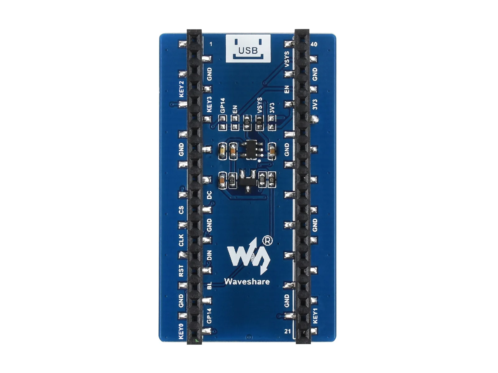 1.44inch LCD Display Module for Pico,SPI interface,128×128 pixels,65K colour screen,Embedded ST7735S Driver