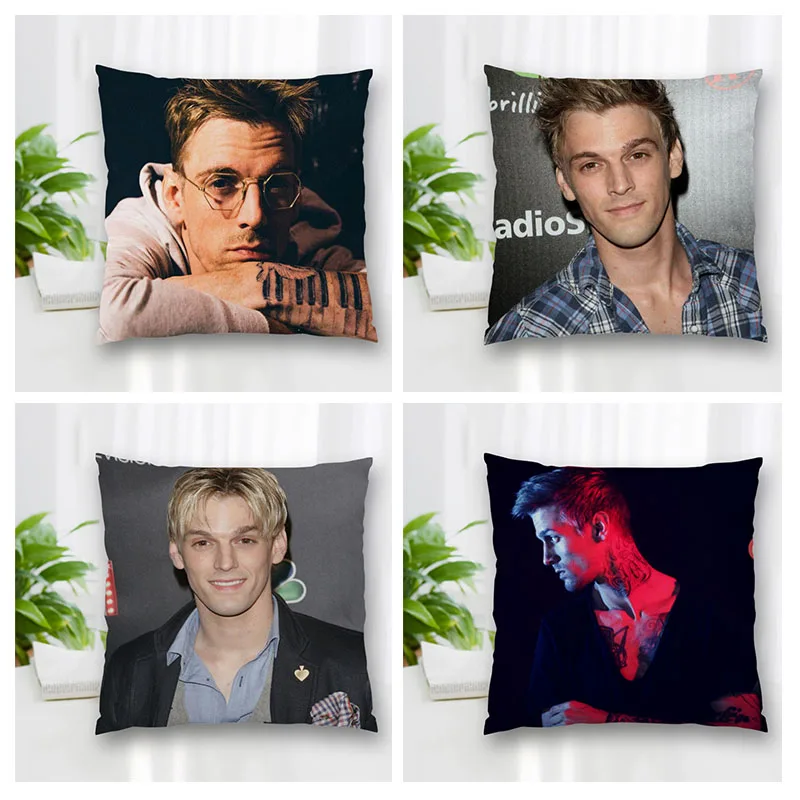 High Quality Custom Aaron Carter Square Pillowcase Zippered Bedroom Home Pillow Cover Case 20X20cm 35X35cm 40x40cm