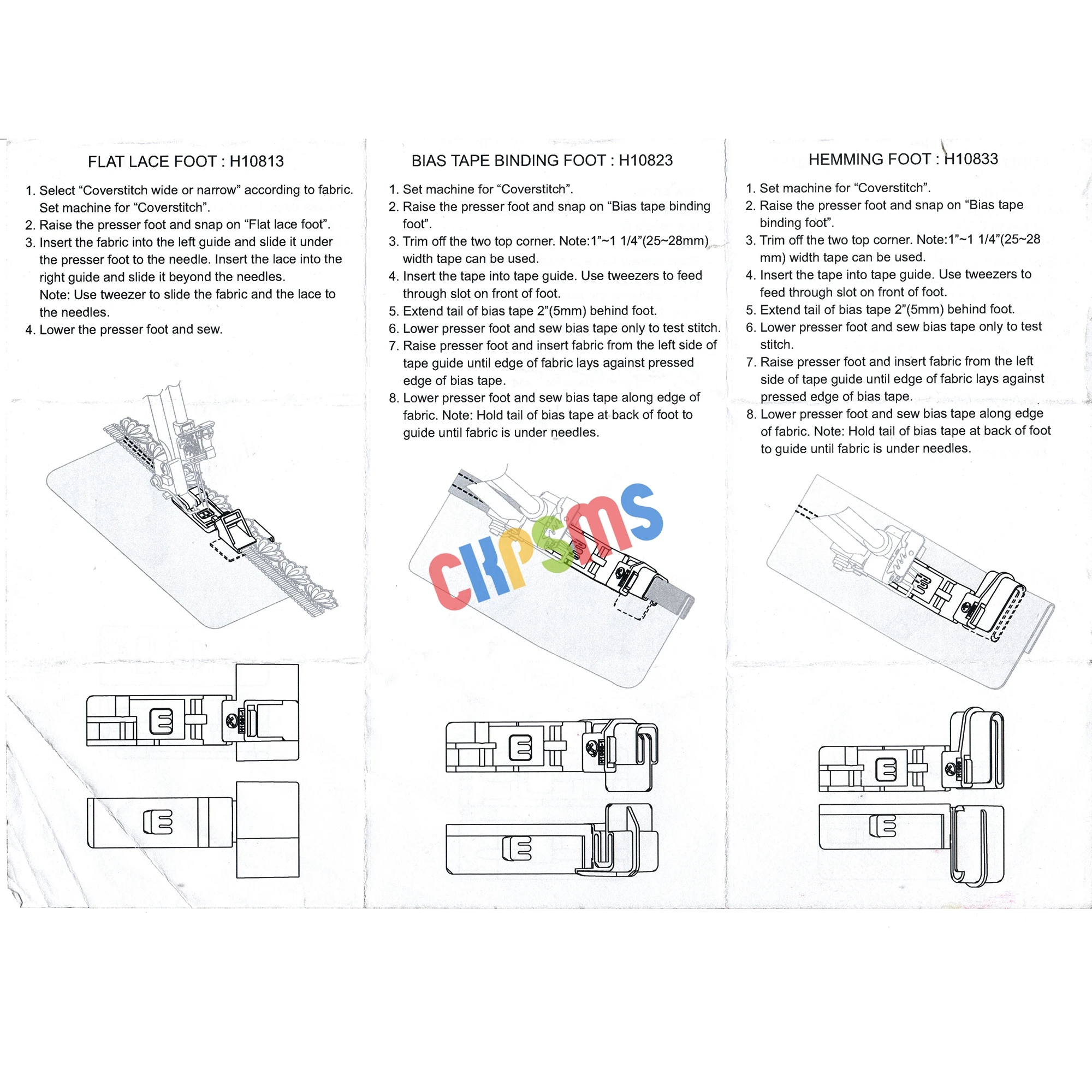 #KP-19117 Clear Serger Feet Husqvarna Viking Serger Overlocker Huskylock 910, 905