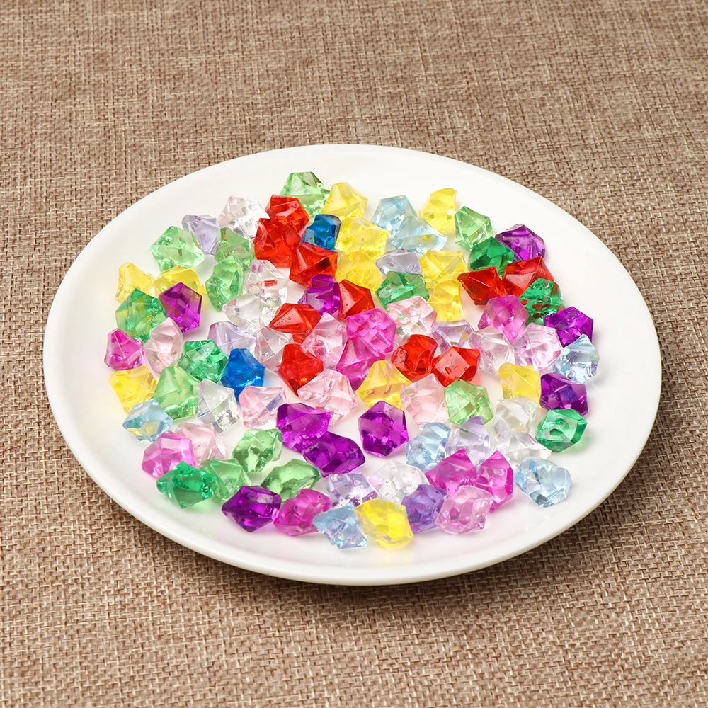 Camal 100Pcs/bag Colorful Aquarium Acrylic Stones Crystal Ice Cubes Decor Vase Filler Pebble Fish Tank Home Ornament Landscape