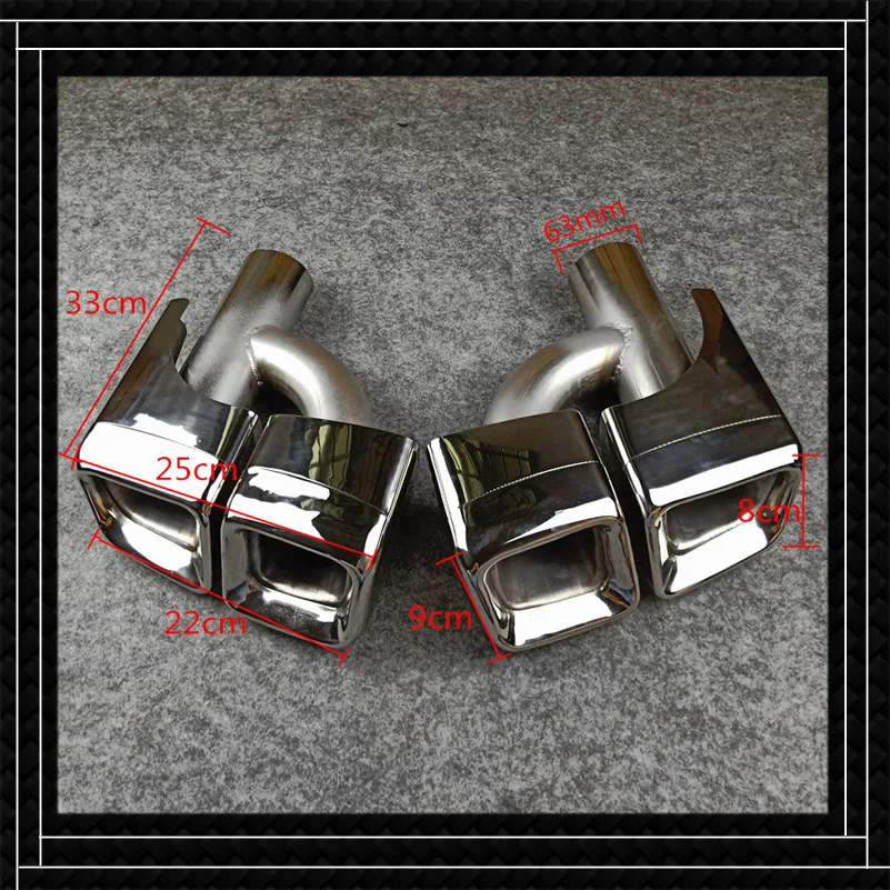 Exhaust Pipe H Model Dual Outlet Car Universal 304 Stainless Steel Tails Throat For AMG Style Muffler Tip Tailpipes Nozzles