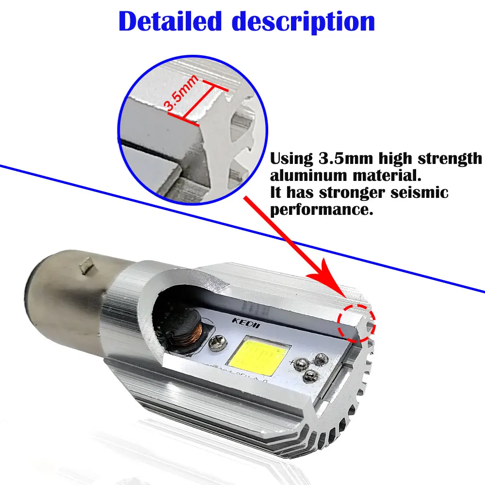 H4 H6 BA20D Led Motorcycle Headlight Bulb COB Led 1200LM Hi Lo Lamp Scooter ATV Moto Accessories Fog Lights 6000K White