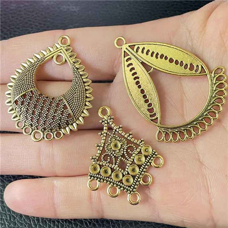 JunKang 5pcs drop-shaped tassel connector jewelry making DIY handmade necklace earrings pendant sweater chain accessories