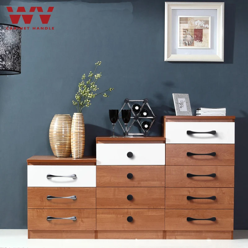 WV Silver Matte Black Kitchen Cabinet Storage Closet Door Furniture Handles Dressers Drawer Simple Knobs Shoe Wine Pulls Hardwar