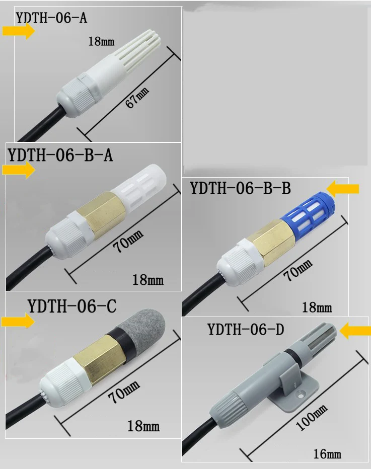 Sensor de umidade taidacent, transmissor de temperatura modbus rs485, tempo real, monitor de umidade, à prova d'água