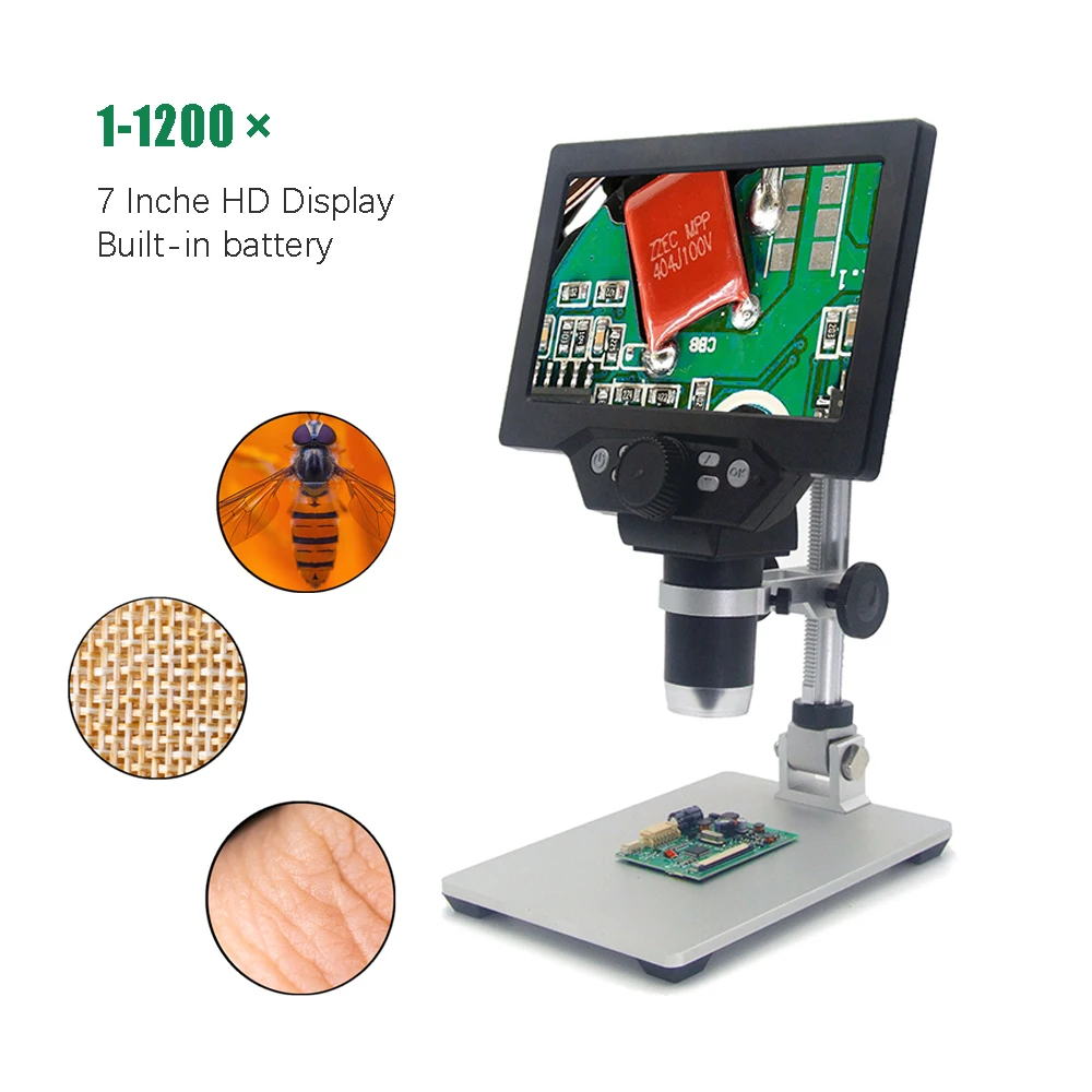 G1200 Digital Microscope 12MP 1-1200X Microscope Digital Electronic Microscopio For Soldering Continuous Amplification Magnifier