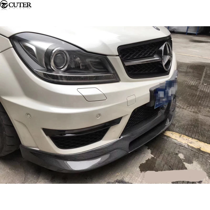 W204 Real C63 507 Amg r Style Carbon Fiber Car Front Bumper Spoiler Lip for Mercedes Benz W204 C63 Splitter Body Kit 12-14
