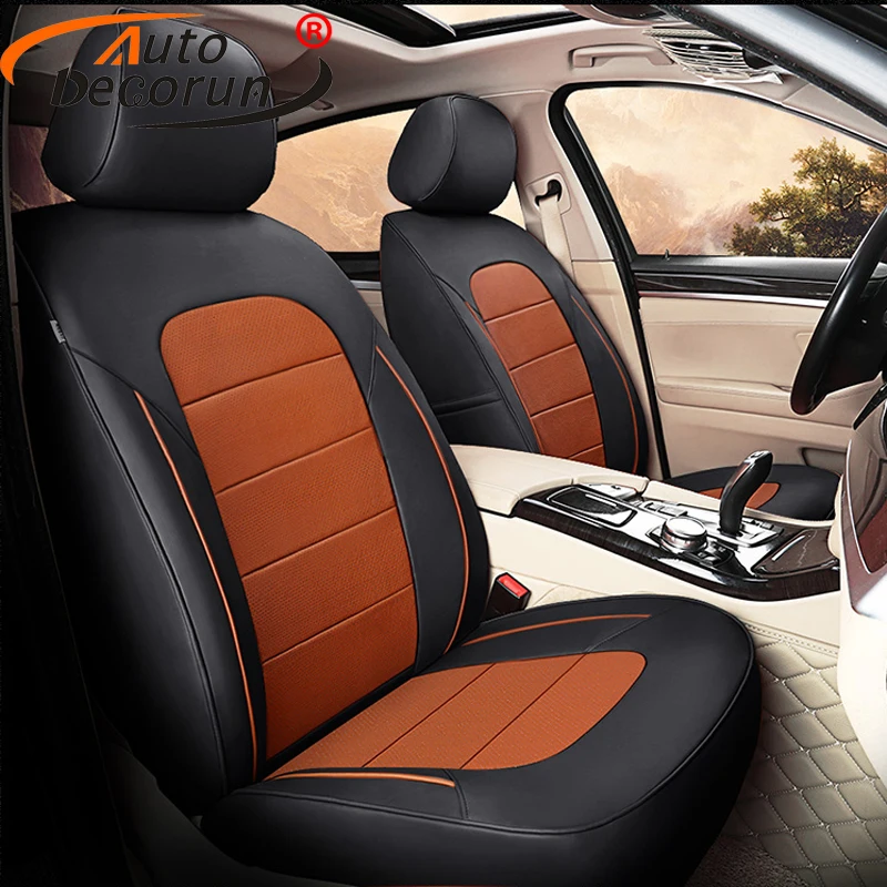 

AutoDecorun Cowhide & PVC Leather Car Seats for Volvo S60 Accessories 2014 Seat Covers for Cars Protectors 2011-2018 15PCS/Set