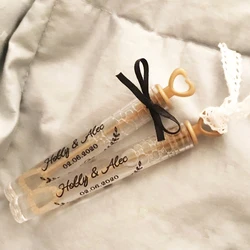 100 personalized rectangular bubble Wand labels, wedding stickers, transparent labels, custom logo name , Clear,party Favor