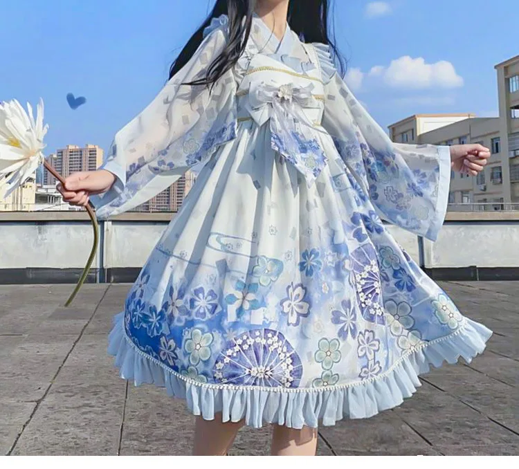 Robe princesse lolita pour filles, vintage, douce, taille haute, imprimé victorien, kawaii, gothique, lolita cos loli