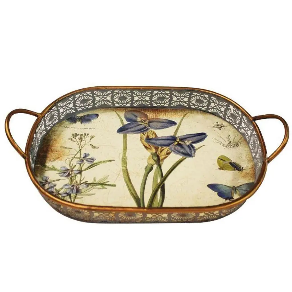 

DOLBOVI Fidex Home Metal Decorated Oval tray Butterfly 48cm tray поднос plateau de service