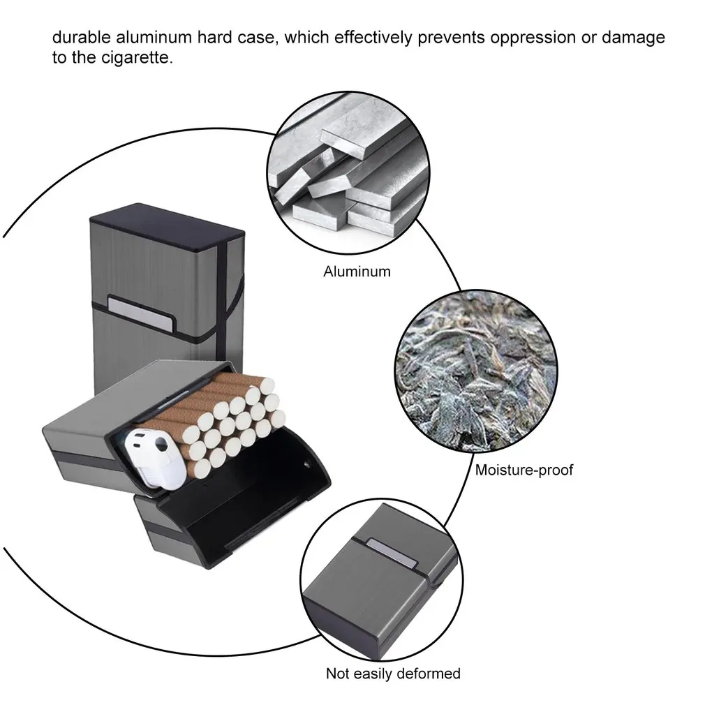 Zigarre Lagerung Container 20 Sticks Metall Zigarette Fall Rauchen Zubehör Männer Geschenk Mode CreativeTobacco Halter Tasche Box
