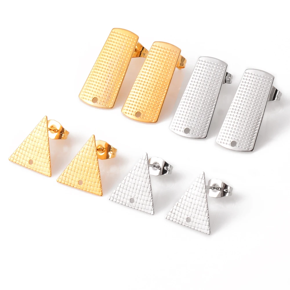 20 stücke Edelstahl Geometrische Runde Ohrring Stud Blumen Ohrringe Zubehör Basis Anschlüsse Linker Diy, Die Entdeckungen – Detail 2