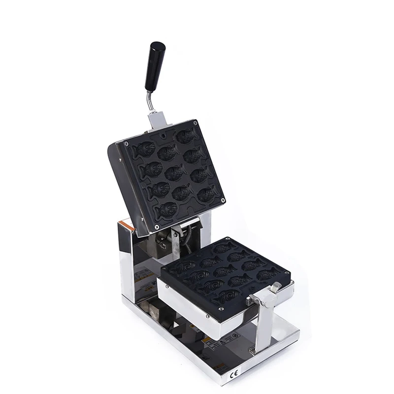 Commercial 11 pcs Fish Small Fish Waffle Machine Taiyaki Maker Electric  Mini Fish Shaped Waffle Baker