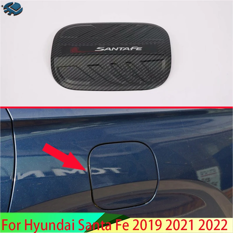 For Hyundai Santa Fe 2019-2022Car Accessories Carbon Fiber Style fuel tank cap cover car-styling trim oil fuel cap protective