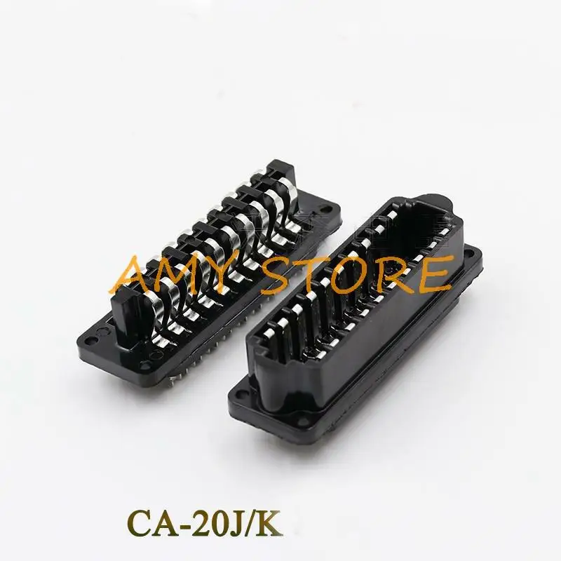 1 Hình Chữ Nhật Nam Nữ 20 Pin Tiếp Xúc Kim Loại Hàng Không Cắm Ổ Cắm Cổng Kết Nối Khối Đen CA-20J/K
