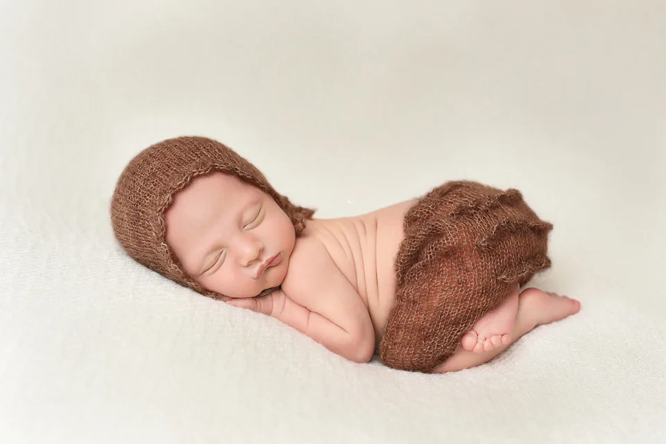 New Newborn Sweater Set Hand-knitted Baby Photo Suit Cotton Photography Props For Boys Girls Photo Shoot Caps Clothes ZL472