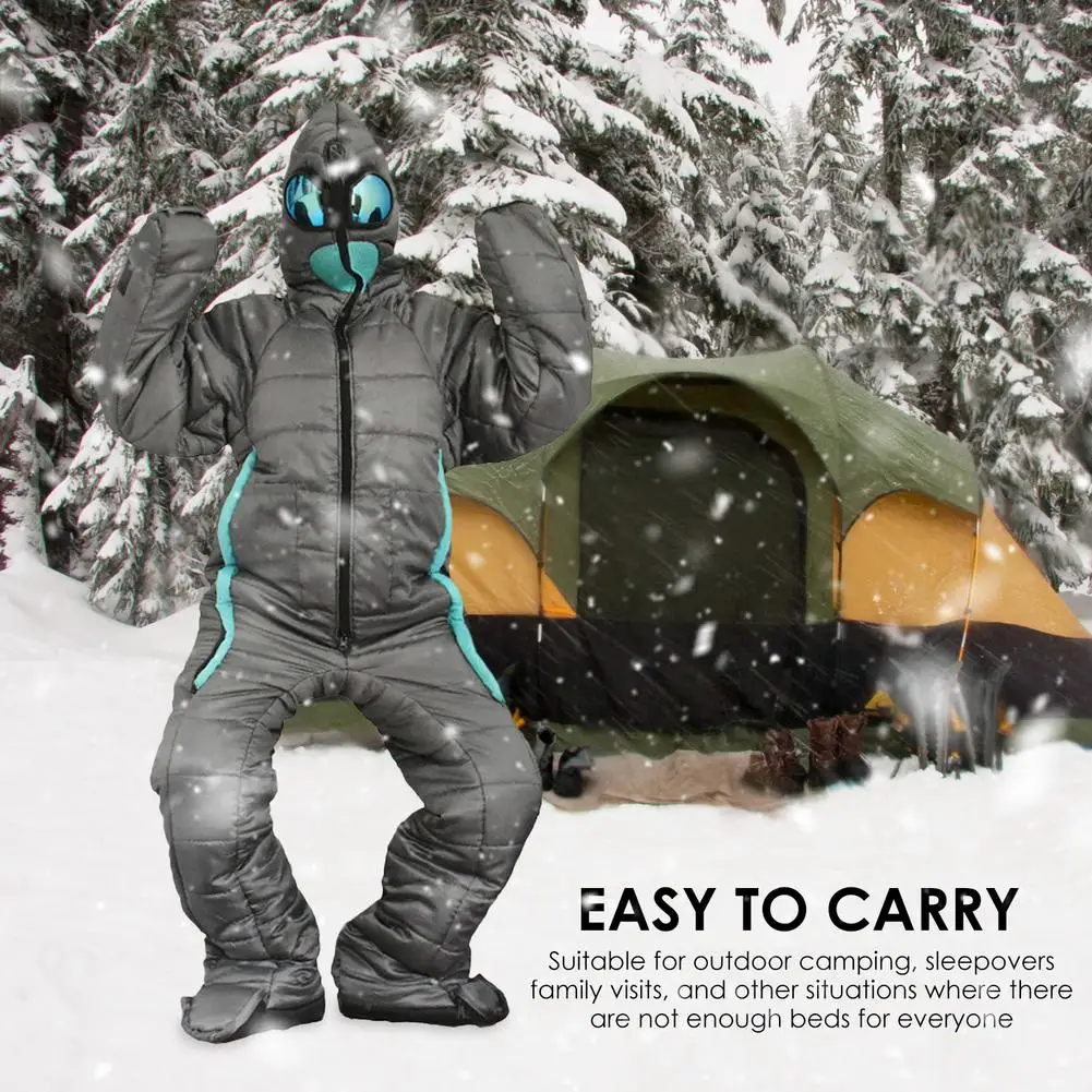 Alien Polyester Fiber Wearable Camping Sleeping Bag Winter Comfortable Durable Funny Full Body Rest Bags Warm Hiking Equipment