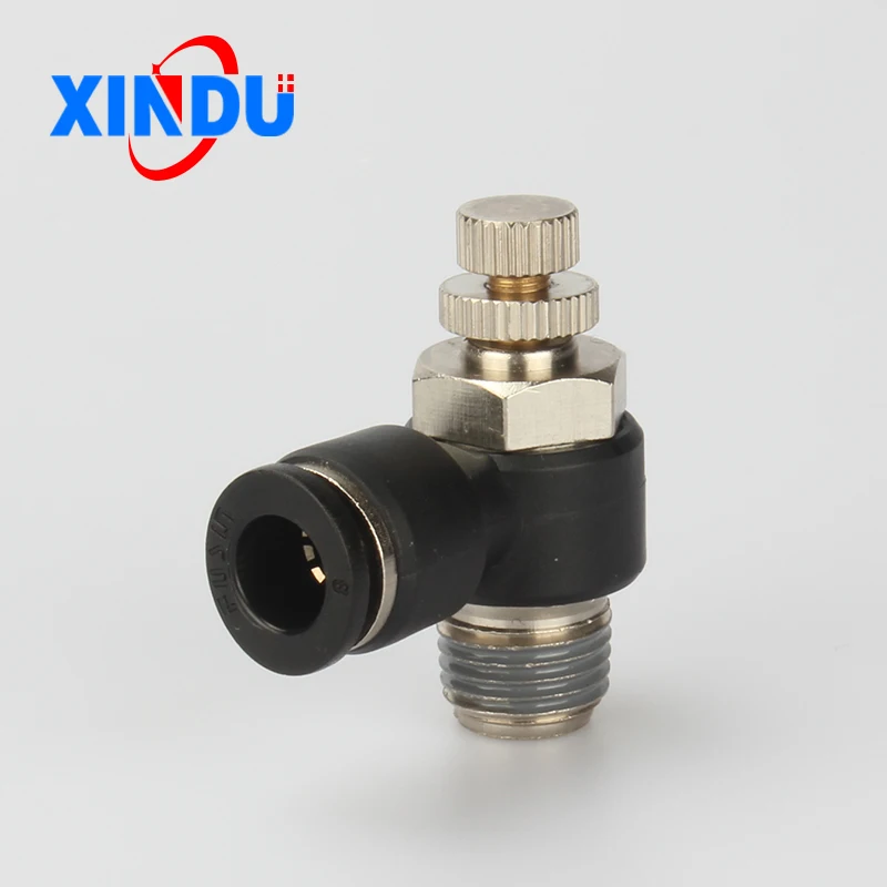 SL throttle valve4, 6, 8, 10, 12mm, M5,1/8,1/4,3/8,1/4thread pneumatic  cylinder flow quick control connector pneumatic fittings