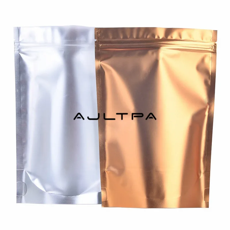 1000pcs Gold Stand up Aluminum Foil Packing Bag with Clear Window Resealable Zipper Packaging Pouch for Tea Nuts Coffee