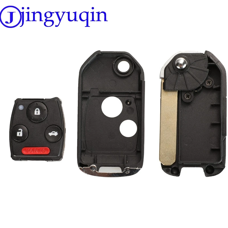 jingyuqin Modified 2/3 Buttons Car Key For Honda Accord Pilot Cr-V Key Housing Civic Insight Ridgeline 2003-2013