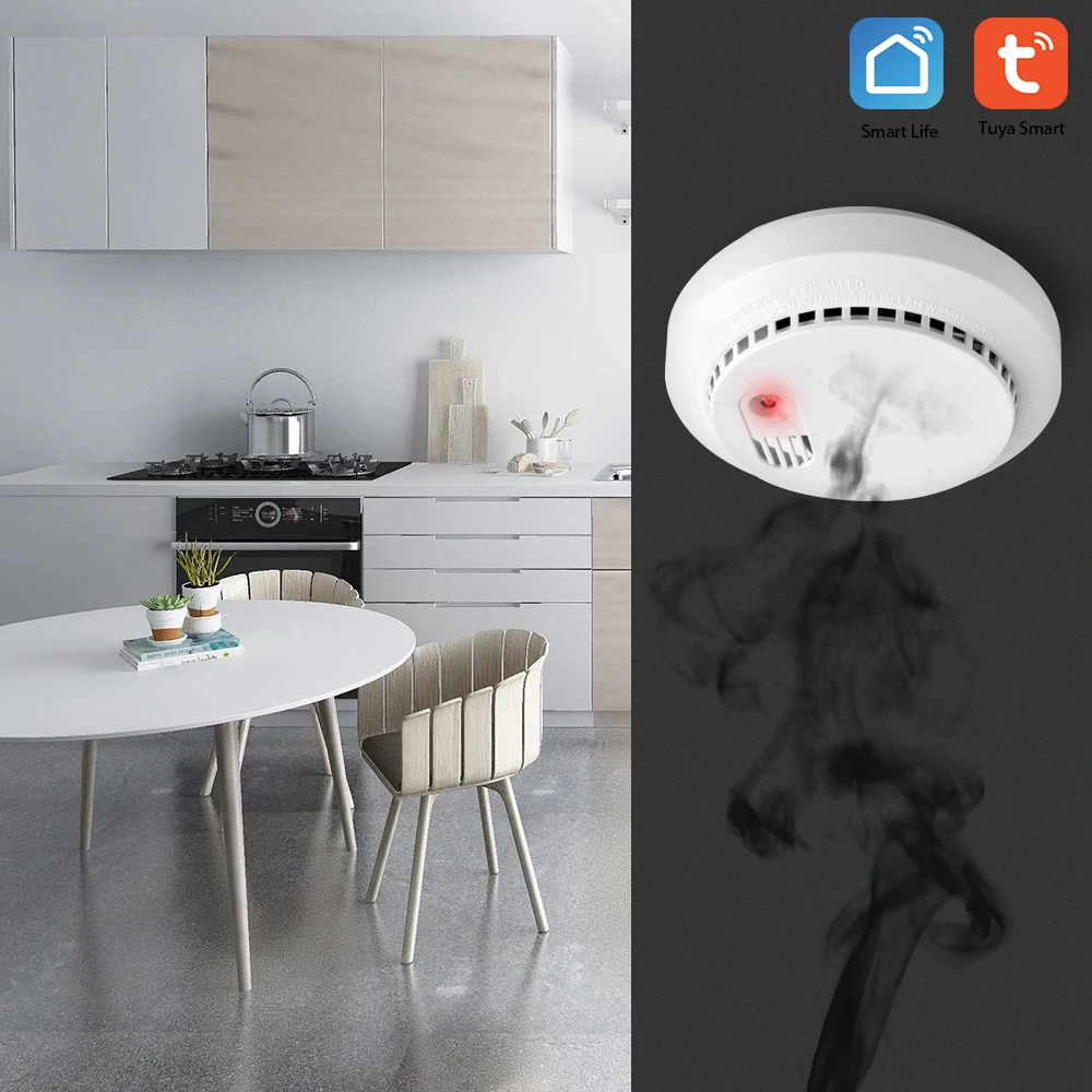 Wifi Carbon Monoxide Detector Co Smoke Sensor Smart Home Security Tuya Smart Life App Alexa Google Home IFTTT