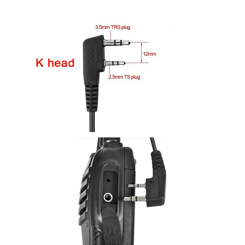 3pcs Ptt Mic headphone Walkie Talkie Earpiece baofeng headset for UV-5R UV-5RE UV-6R BF-888S ksun Kenwood CB Two Way Radio parts