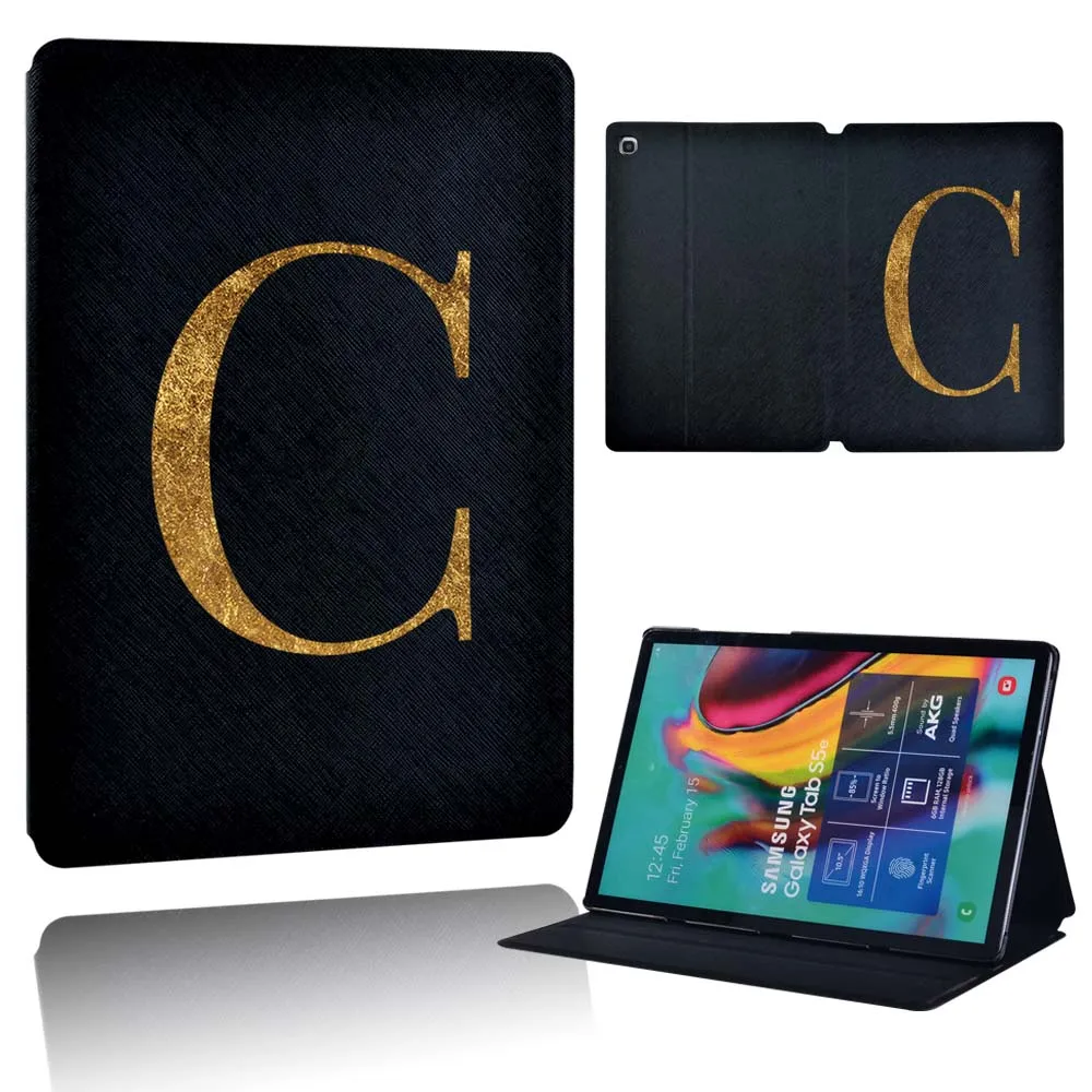 For Samsung Galaxy Tab A 10.1 2019/2016/Tab A 9.7 10.5/Tab E 9.6/S5e 10.5/Tab A7 -26 Letters Leather Stand Tablet Cover Case