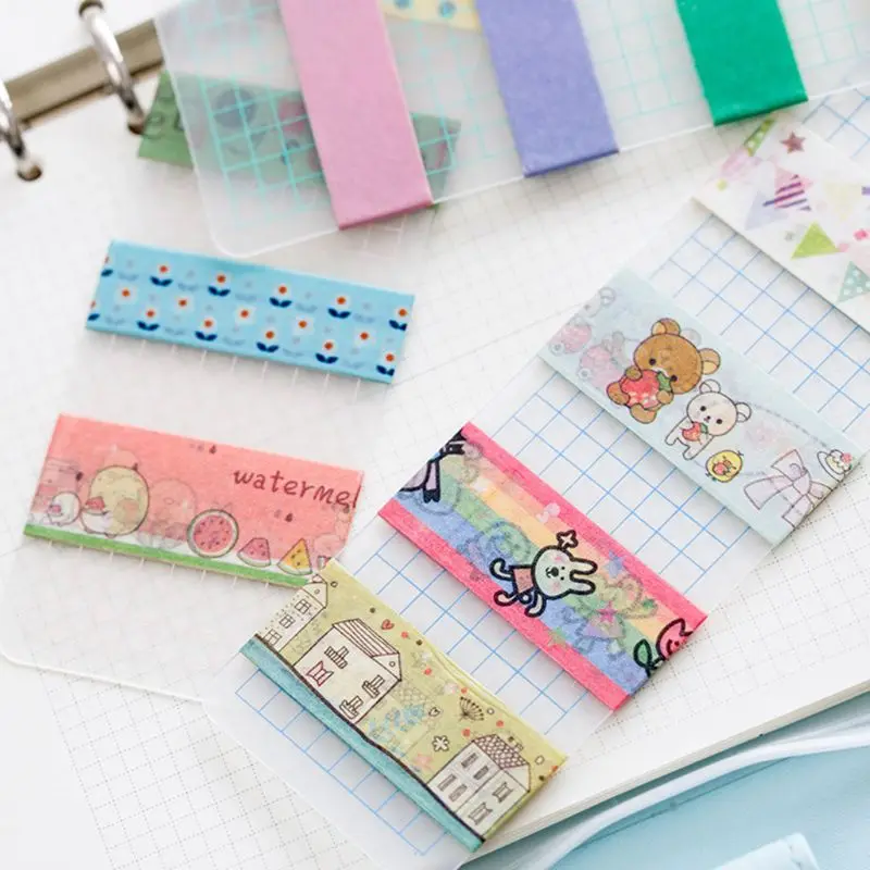 12Pcs PVC Washi Tape Storage Bookmark Washi Tape Separate Office School Supplies