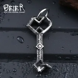 BEIER Vintage Jewelry Metal Stainless Steel Necklace for Men Fashion Jewelry key Pendant Necklace For Women Jewelry BP8-029