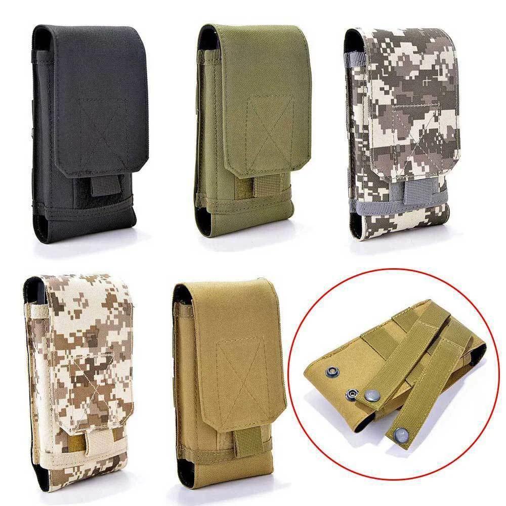 Outdoor multifunctional Black Camo Mobile Phone Belt Pouch Holster Cover Molle Bag running wear bag Phone Waist Case