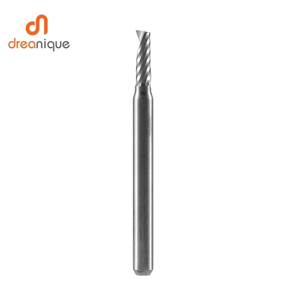 1pc AAAAA single flute spiral end mill 3.175 shank spirale mulino in alluminio CNC 3D incisione intaglio bit per la lavorazione del legno taglio