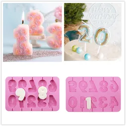 Birthday Handmade Candle Making Mould 0-9 Number Silicone Candle Mould Diy Birthday Cake Decoration Candle Making Molds 2024