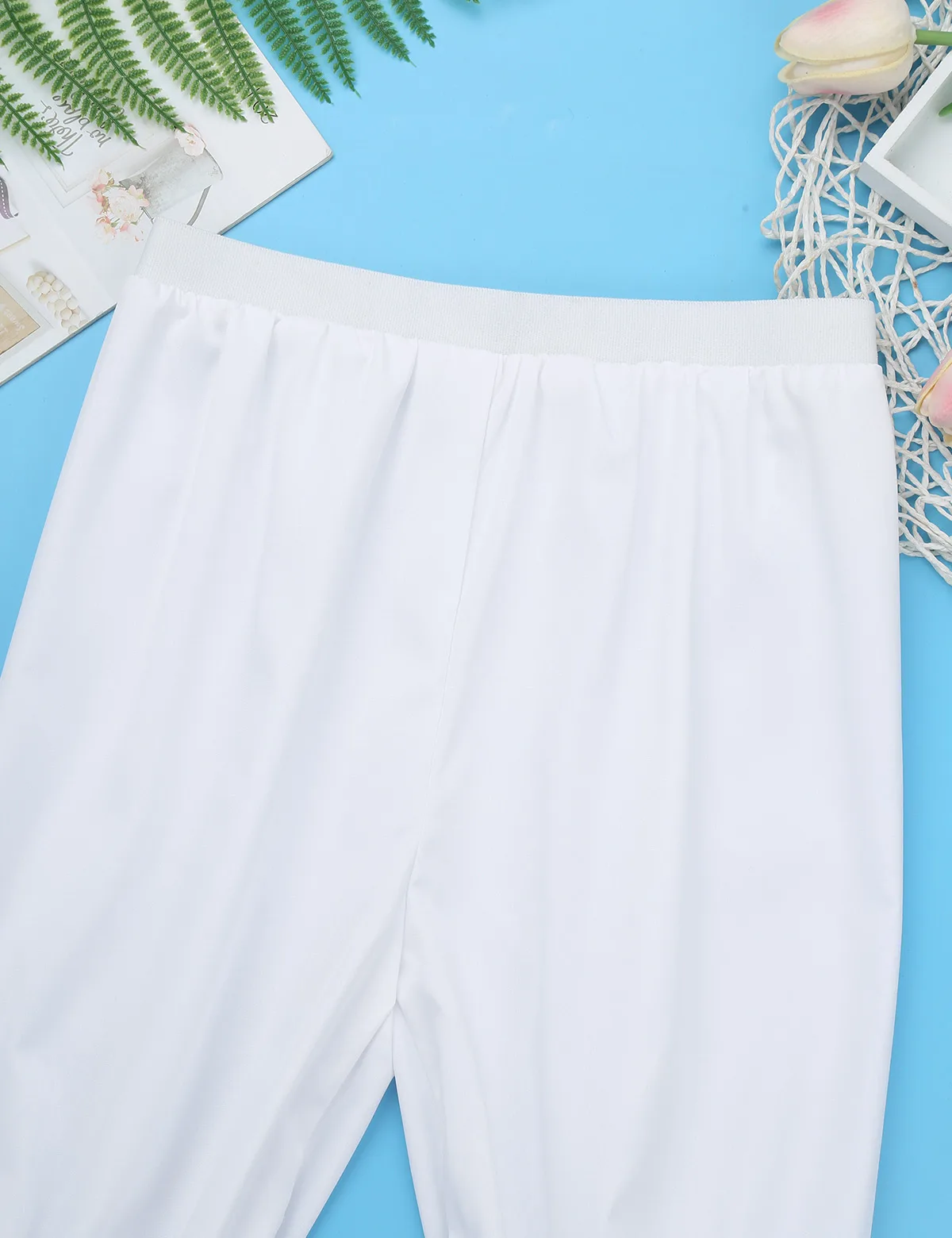 Kids Girls Victorian Pantaloon Dance Costume Solid Color Lightweight Loose Lace Trim Bloomers Comfy Elasticated Waistband Shorts