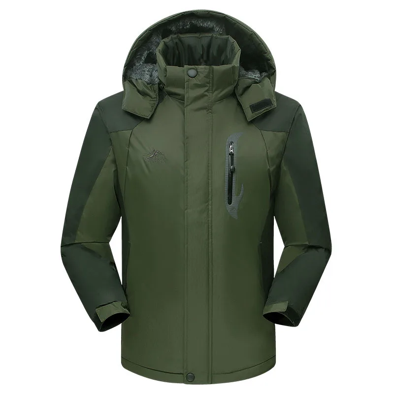 

Outdoor COUPLES Raincoat Jacket for Men And Women Winter Plus Velvet Thick Plus-sized Thick Wind-Resistant Warm Mountaineering