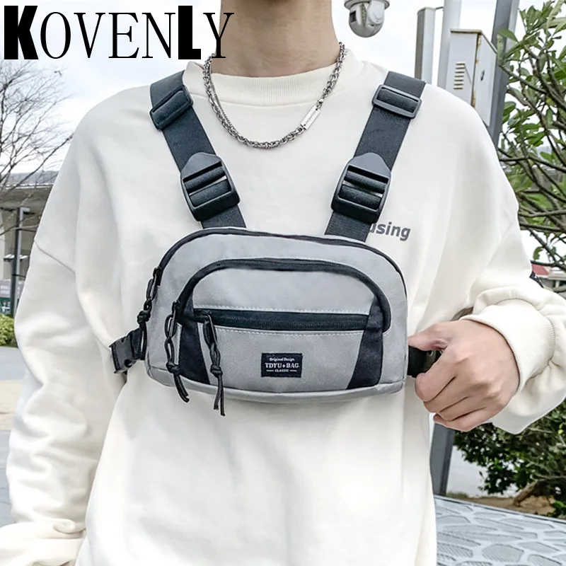 

Tacticl Chest Rig Vest Bag Canvas Young Men Chest Bags Hip Hop Chest Cell Phone Outdoor Men Waist Bag Street Style Kanye Style