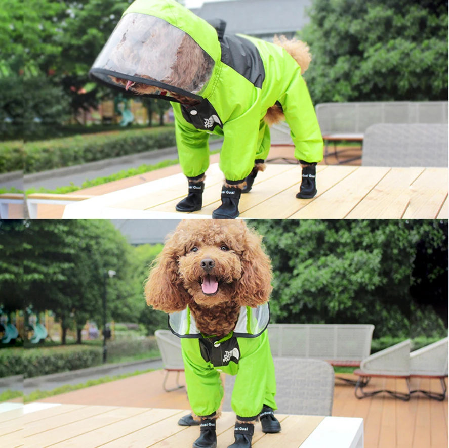 Pet Dog Raincoat The Dog Face Pet Clothes Jumpsuit Waterproof Dog Jacket Dogs Water Resistant Clothes for Dogs Pet Coat