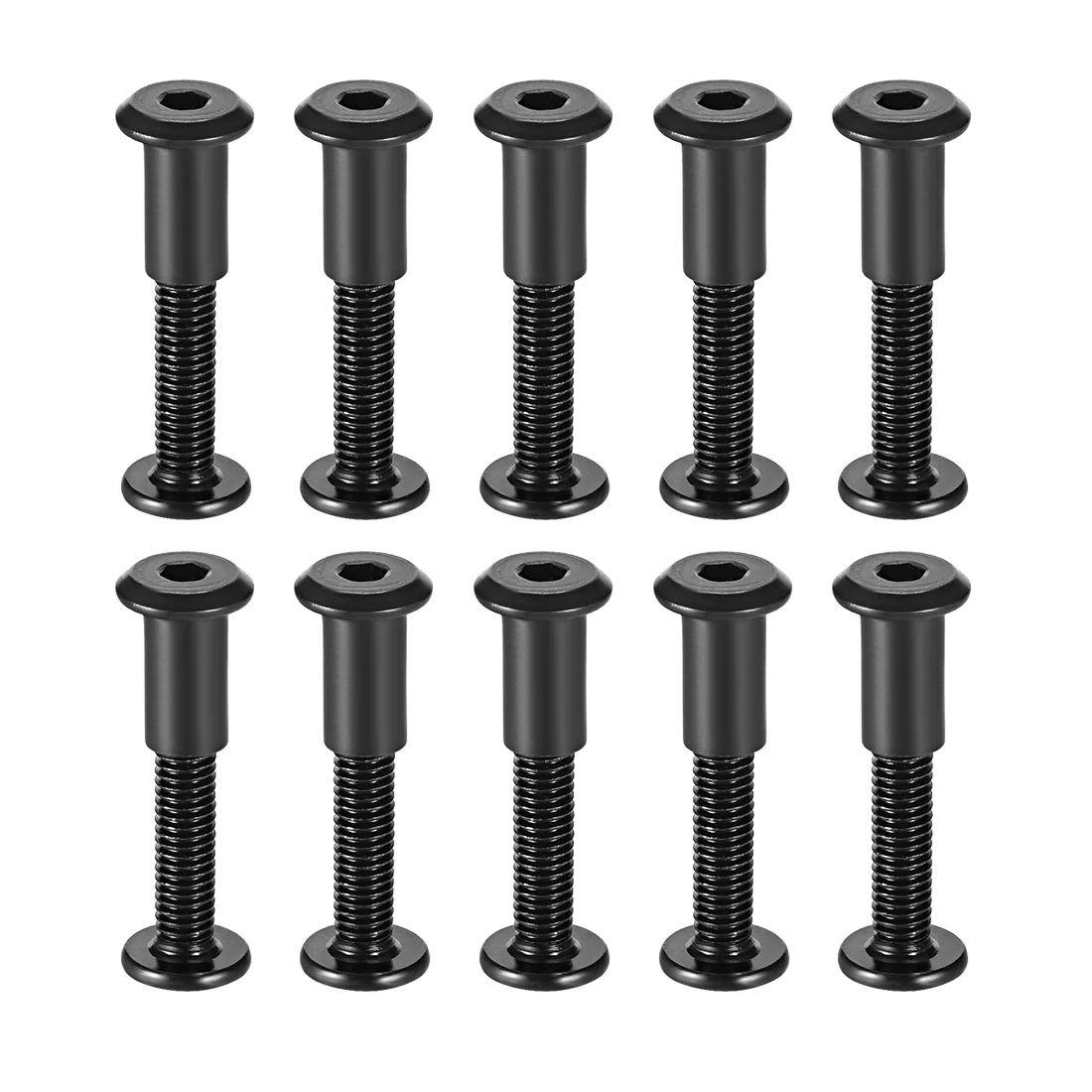 Uxcell 10 zestawów M6 wkręty stomatologiczne nadające się do 5/16 "(8mm) otwór Dia 16mm-50mm skórzane zapięcie szafka kuchenna złącza darmo
