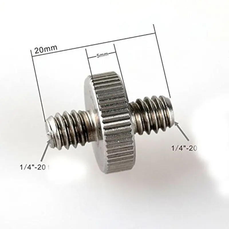 Adaptador rosca para tripé, acessório parafuso para câmera, metal 1/4 "macho para 1/4" 3/8"