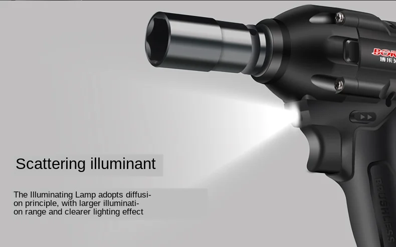 Llave eléctrica sin escobillas, llave grande, juego de batería de litio de impacto de gran par, pistola de aire de carga, estante de reparación de automóviles