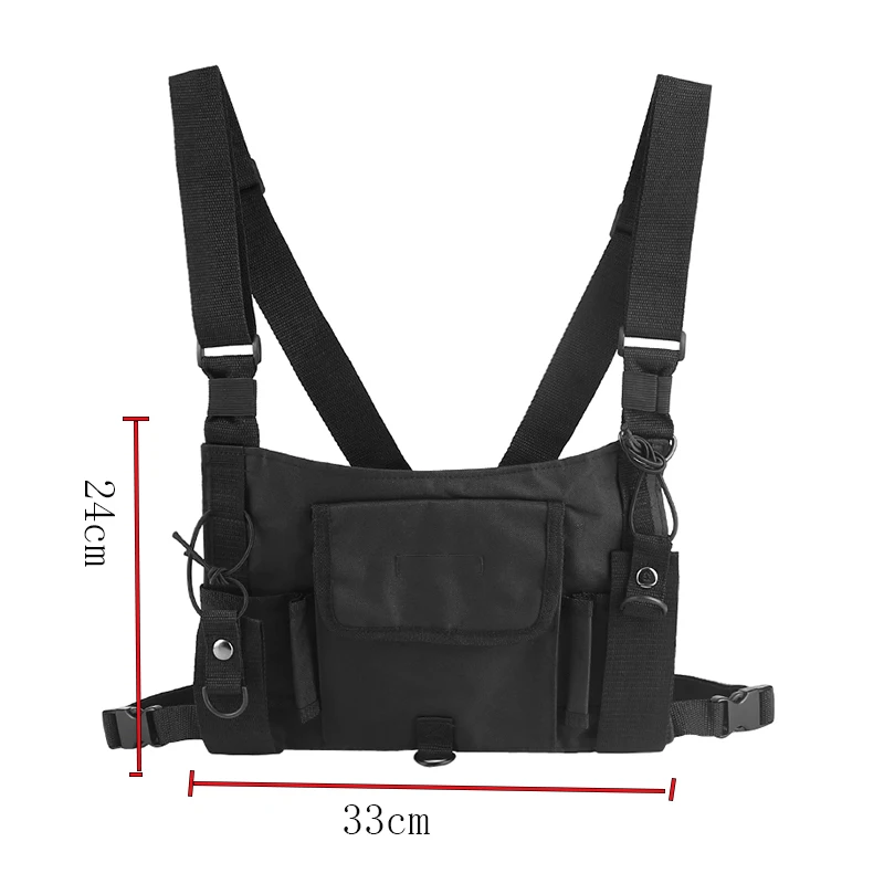 Street Style Tactical Chest Rig Bag Hip Hop Skateboard Military Chest Bag for Women Functional Waist Packs Adjustable Waistcoat