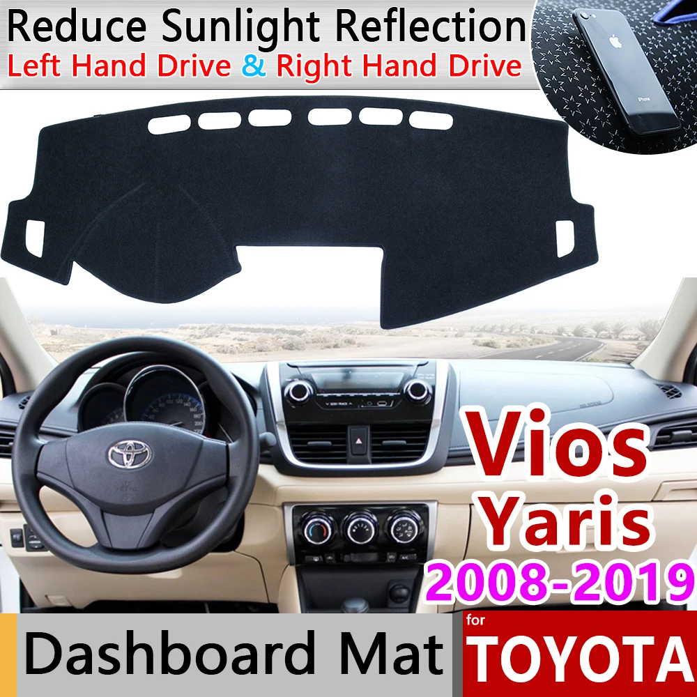 for Toyota Vios Yaris Belta Soluna 2008~2019 XP90 XP150 Anti-Slip Mat Dashboard Cover Pad Sunshade Dashmat Car Accessories Rug