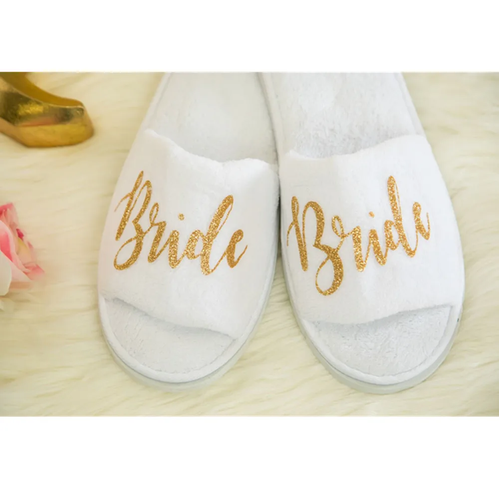 Personalised Wedding Slippers,Custom Bride to be Slippers,sisiter of groom Gift, Bridal Party Slippers,Bachelorette Party Favors