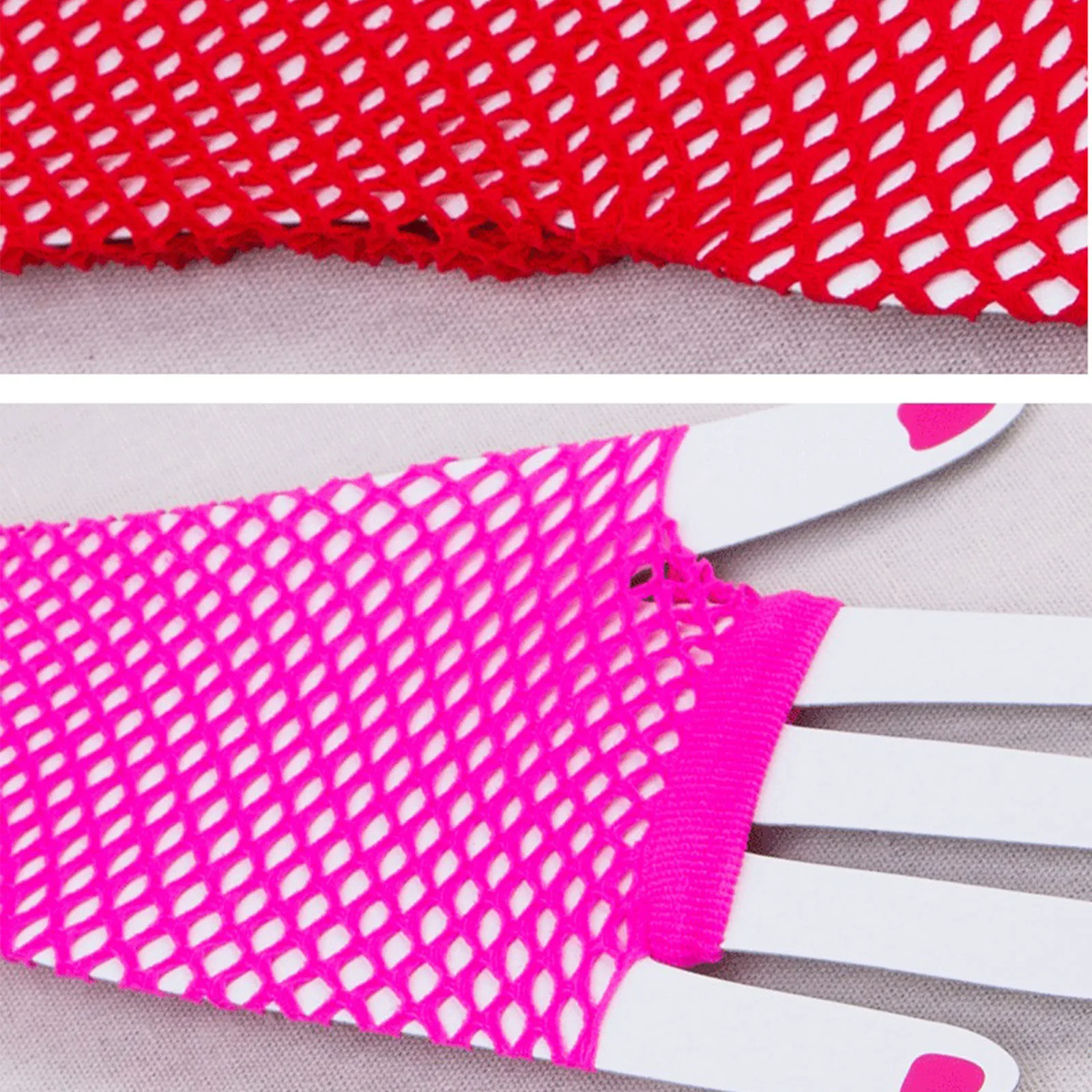 Fishing Net Gloves Thick Mesh Gloves Fun Punk Nightclub Sexy Neon Fishnet Fingerless Long Gloves Leg Arm Party Fancy For Women